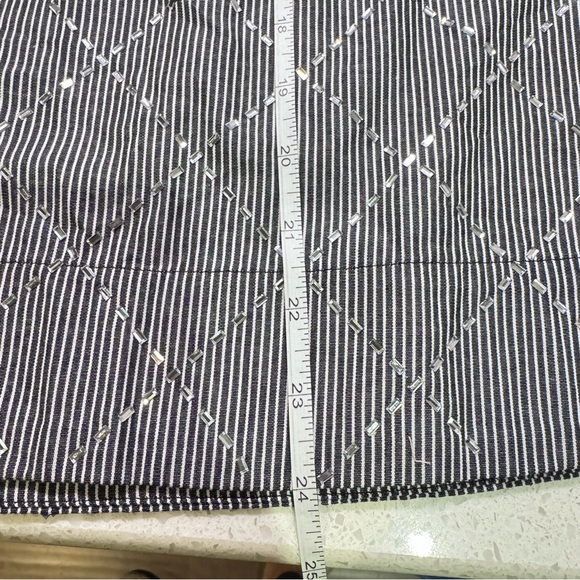 JODIFL Black / White Stripe Ruffled Sleeveless Blouse with sparkle design - Picture 12 of 16